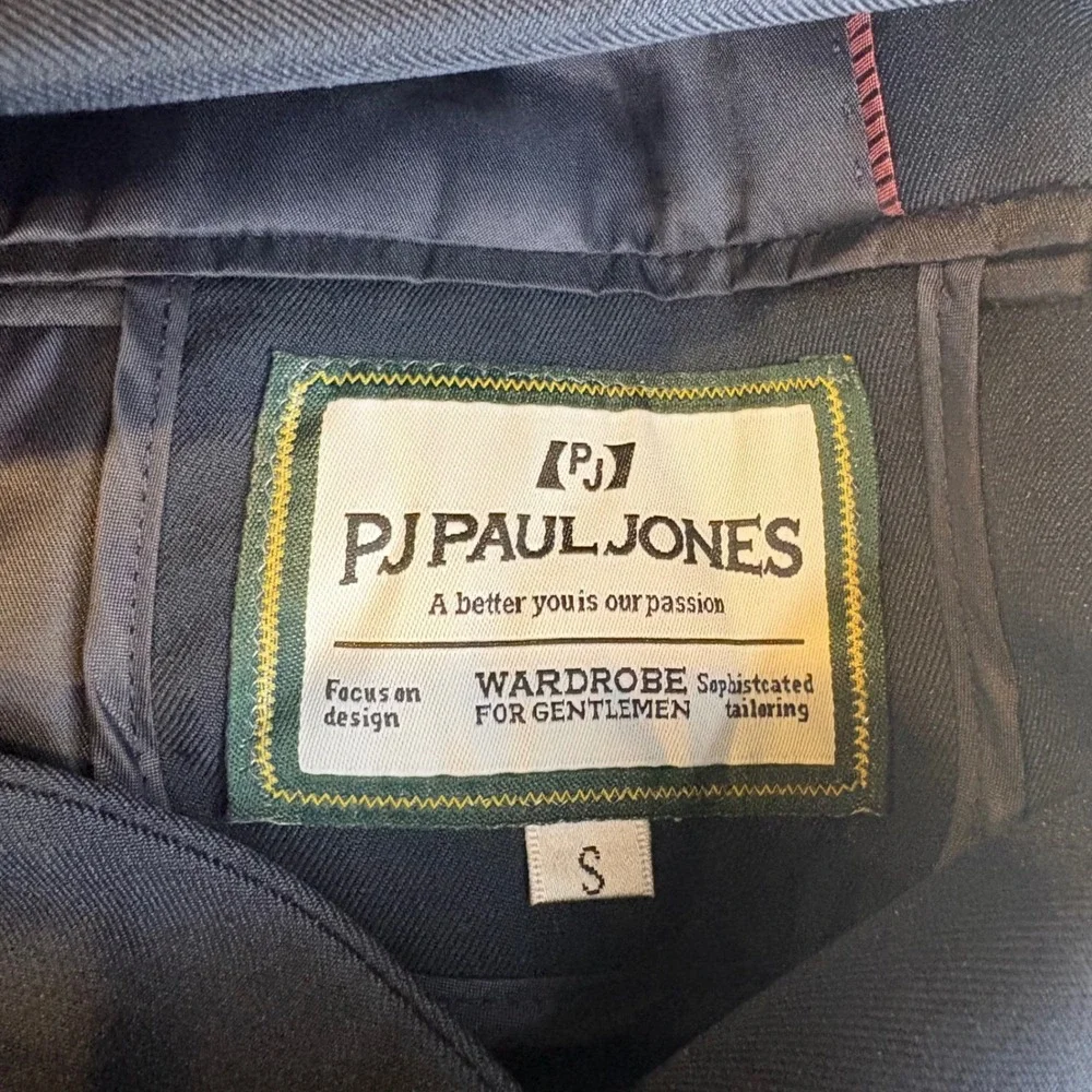 PJ Paul Jones Mens Navy Blue Two Button Suit Jacket Blazer Notch Lapel NEW